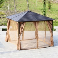 Outsunny Tuintent paviljoen partytent vouwtent waterdicht met 4 dubbele zijwanden(m-7)