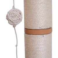 PawHut Kattenkrabboom kattenspeelgoed klimboom Sisal ligvlak natuur met bal(m-7)