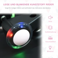 HOMCOM loopauto speelgoedwagen loopauto voor kinderen 5 PU bliksemwielen kinderauto met opbergbox voor kinderen van 18 t/m 48 maanden roze + zwart 77 x 34 x 35 cm(m-5)