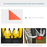 HOMCOM Kinderaanhanger 2 in 1 fietsaanhanger jogger aanhanger 360° draaibaar voor 2 kinderen(m-7)