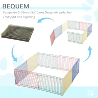 PawHut Ren voor kleine dieren 8 elementen hamsterafrastering box ren metaal(m-6)