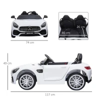 HOMCOM Macchina Elettrica per Bambini con Licenza Ufficiale Mercedes-Benz Luci e Fanali Funzionanti Lettore di Musica MP3(m-5)