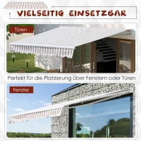 Outsunny luifel met handslinger knikarmluifel zonwering, wandmontage balkon aluminium bergen 3 x 2,5 m handslinger knikarmluifel zonwering balkon | Aosom.de(m-7)