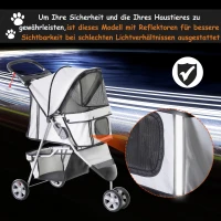 PawHut WÓZEK SPACEROWY DLA PSA KOTA TRANSPORTER szary(m-5)