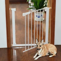 PawHut Veiligheidshekje slagboom traphekje hondenhekje poortdeur 74-95 cm(m-2)