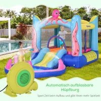 Outsunny 450W elektrische luchtpomp blazer pomp ventilator met handvat lichtgewicht draagbaar voor opblaasbaar speelgoed ABS geel + groen 35 x 26 x 33.5 cm(m-6)