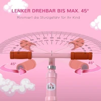 HOMCOM kinderloopfiets schokdemper loopstoeltje loopfiets 2-5 jaar PP roze(m-4)