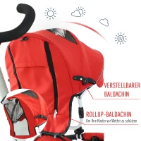 Dziecięcy rowerek trójkołowy 4 w 1 rower trójkołowy dla dzieci aluminium metal czerwony(m-8)