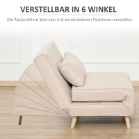 Sofa jednoosobowa, rozkładana sofa, rozkładany fotel, regulowane oparcie, skandynawski styl(m-7)