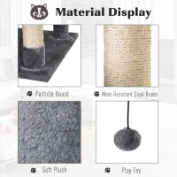 PawHut 145cm Cat Tree Multi-tier Activity Center Scratcher Pet Condo House Tower Hammock & Toys, Grey(m-7)