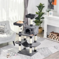 PawHut 4-Level Plush Cat Tree Activity Center w/ Sisal Scratching Posts Perch Condo Hammock(m-7)