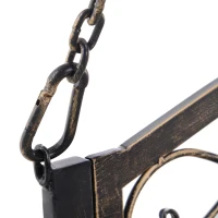 Outsunny Huśtawka Ogrodowa Ławka w Stylu Vintage, Design w Odcieniach Mosiądzu, 167 cm x 123 cm x 175 cm(m-5)