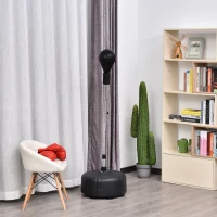 Zestaw do boksu HOMCOM Standbox wysokość regulowana 136-154 cm z parą rękawic, nadaje się dla profesjonalistów i początkujących, Czarny(m-9)