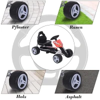 HOMCOM® GOKART DLA DZIECI SAMOCHÓD NA PEDAŁY 4 KÓŁKA METAL + TWORZYWO czerwony DLA DZIECI W WIEKU 3–8 LAT(m-6)