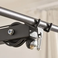 Atlas HOMCOM z kołem pasowym regulowanym siedziskiem i kilkoma pozycjami linek do wzmacniania mięśni urządzenie treningowe fitnessu w domu stal kolor czarny 180 x 183 x 219 cm(m-7)