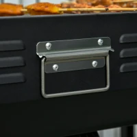 Outsunny Portable Charcoal Grill BBQ Easy Set-up Height Adjustable w/ Shelves(m-8)