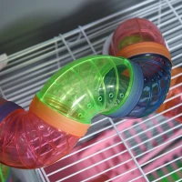 Klatka dla chomika z akcesoriami Klatka dla gryzoni Klatka dla myszy chomików system rur, zielony + biały(m-9)