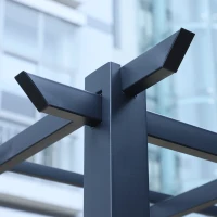 Pawilon różany pergola łukowa łuk różany ogród pawilon odporny na warunki pogodowe metal 3 x 3 x 2,3 m(m-4)