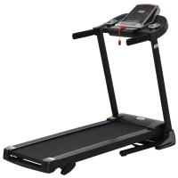 Elektryczna bieżnia HOMCOM składana z 12 gotowymi programami z uchwytem z wyświetlaczem LED uchwyty na napoje i uchwytem na telefon komórkowy do domowej siłowni fitness w pomieszczeniach stal ABS kolor czarny+szary 142 x 66 x 127 cm(m-11)