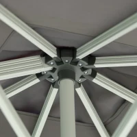 Outsunny 3m Cantilever Aluminium Frame 360 Rotation Hanging Parasol w/ Cross Base Grey(m-8)