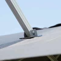Outsunny 3m Cantilever Aluminium Frame 360 Rotation Hanging Parasol w/ Cross Base Grey(m-10)