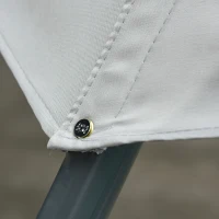 Outsunny 3(m) LED Cantilever Parasol Garden Sun Umbrella w/ Cross Base and Solar Lights Grey(m-11)