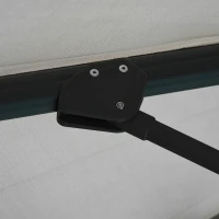 Outsunny 3(m) LED Cantilever Parasol Garden Sun Umbrella w/ Cross Base and Solar Lights Grey(m-9)