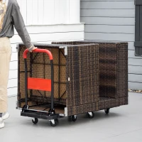 DURHAND Transportwagen Plattformwagen klappbar auf Rädern Klappbare Sackkarre und einfacher Transport mit umklappbaren Armlehnen Ladefläche 58cm x 50cm Tragkraft 150KG Schwarz+Rot(m-2)