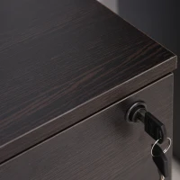 Vinsetto 2-Drawer Locking Office Filing Cabinet w/ 5 Wheels Rolling Storage Hanging Legal Letter Files Cupboard Home Organisation Black Wood Grain(m-9)