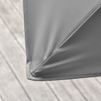 Outsunny 3 x 3(m) Outdoor Cantilever Roma Parasol 360° Rotating w/ Cross Base Light Grey(m-10)