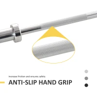 HOMCOM 5cm Weight Lifting Barbell Bar with Anti-slip Hand Grip, Spring Collars, Solid Steel, Olympic Bar for Home Fitness Exercise Gym Equipment(m-5)