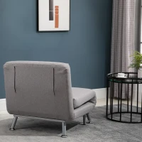 HOMCOM Adjustable Back Futon Sofa Chair - Grey(m-8)