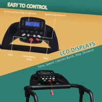 HOMCOM 1-10Km/h Folding Treadmill Machine Electric Motorised Running Machine Home Fitness Gym Indoor Use(m-4)