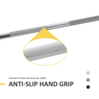 HOMCOM 5cm Weight Lifting Barbell Bar with Anti-slip Hand Grip, Spring Collars, Solid Steel, Olympic Bar for Home Fitness Exercise Gym Equipment(m-5)