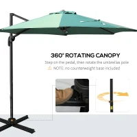 Outsunny Umbrella Parasol W/360° Rotation Φ294x248H cm-Green(m-4)
