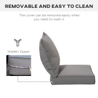 Outsunny Outdoor Seat and Back Cushion Set Patio Deep Seating Chair Replacement Cushion(m-4)