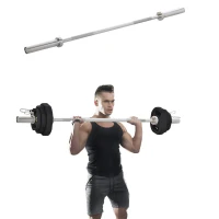 HOMCOM 5cm Weight Lifting Barbell Bar with Anti-slip Hand Grip, Spring Collars, Solid Steel, Olympic Bar for Home Fitness Exercise Gym Equipment(m-11)