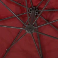 Outsunny 3m Cantilever Aluminium Frame Outdoor Garden Parasol Wine Red(m-8)