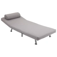 HOMCOM Adjustable Back Futon Sofa Chair - Grey(m-9)