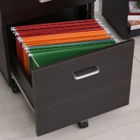 Vinsetto 2-Drawer Locking Office Filing Cabinet w/ 5 Wheels Rolling Storage Hanging Legal Letter Files Cupboard Home Organisation Black Wood Grain(m-11)