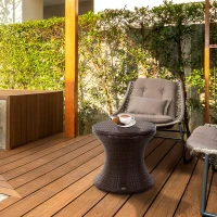 Outsunny Rattan Ice Bucket W/Table-Brown(m-10)