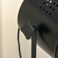 HOMCOM Lámpara de Pie con Trípode de Metal Casquillo E27 Máx. 25W IP20 Pantalla Ajustable Interruptor de Pie Lámpara de Suelo para Salón Dormitorio Oficina Ø58x136 cm Negro(m-8)