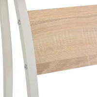 HOMCOM L Shape Computer Desk Corner Display Table Laptop Study Desk Minimalist Space Saving Wood Steel Gaming PC Workstation for Home Office 112.5x152x74cm Natural(m-8)