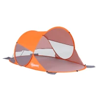 Outsunny Fibreglass Frame 2 Person Pop-Up Lightweight Camping Tent Orange(m-2)