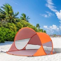 Outsunny Fibreglass Frame 2 Person Pop-Up Lightweight Camping Tent Orange(m-1)