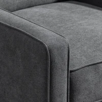 HOMCOM Sillón Relax Reclinable Manual Hasta 145° Sofá Relax Tapizado en Poliéster con Reposapiés Retráctil 68x87x100 cm Gris(m-9)