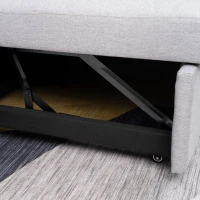 HOMCOM Ecksofa Stoffsofa Schlafsofa Sofabett Sofa mit Schlaffunktion Eckcouch Couchgarnitur mit Chaiselongue L-Form leinenartiges Polyester Schaumstoff PP-Kunststoff Grau 217 x 134 x 85 cm(m-7)