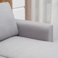 HOMCOM Ecksofa Stoffsofa Schlafsofa Sofabett Sofa mit Schlaffunktion Eckcouch Couchgarnitur mit Chaiselongue L-Form leinenartiges Polyester Schaumstoff PP-Kunststoff Grau 217 x 134 x 85 cm(m-8)