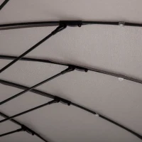 Outsunny 3(m) Cantilever Umbrella 18 Ribs & Vents Adjustable Angle for Patio Light Grey(m-10)