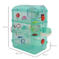 PawHut Cusca pentru Hamster 3 Niveluri, Verde, 40.5x28x55cm(m-3)